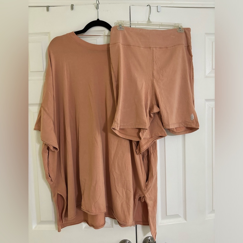 FP Movement by Free People Peach Top and Shorts Set